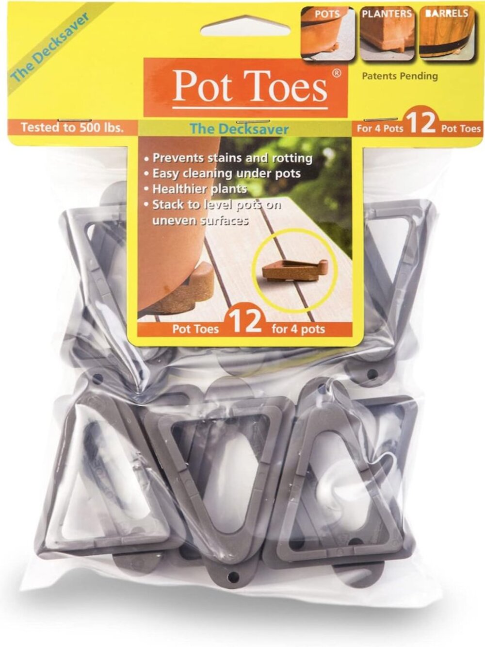 Pot Toes, Plant Pot Risers for Indoor and Outdoor, Prevent Stains and Rotting on